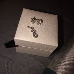 Authentic Pandora Infinity charms & earrings